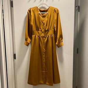 J Crew button front a-line midi dress